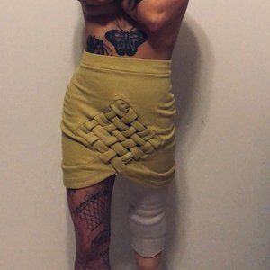 Unique Topshop Lime Green Braided Design Skirt